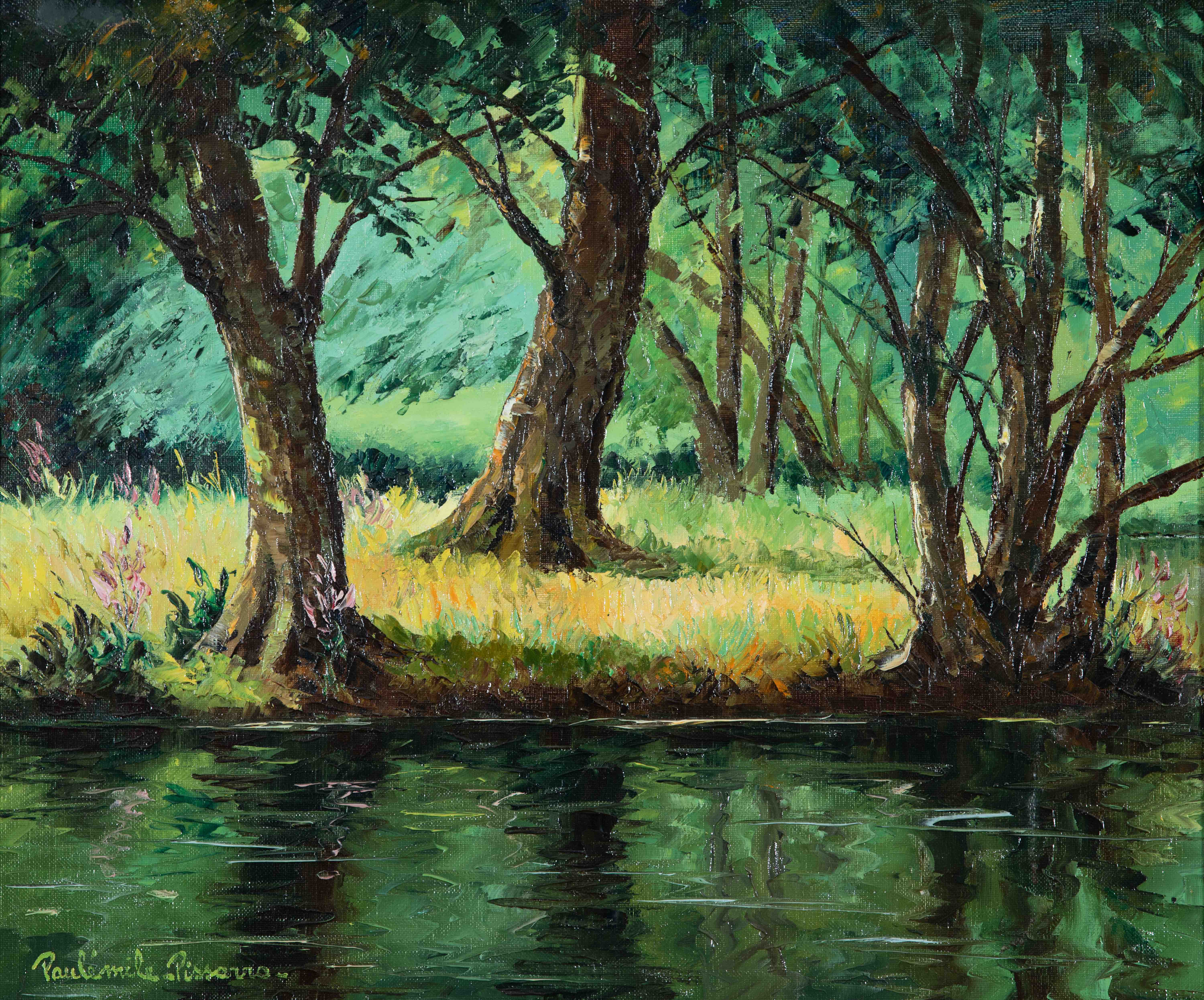 Bord de Riviere Soleil Couchant - Paulémile Pissarro (1884 - 1972)